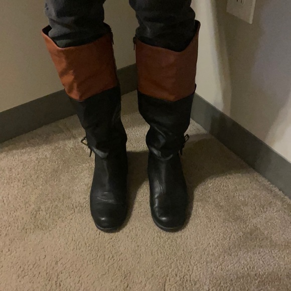 Bamboo two tone riding boots - Picture 1 of 7